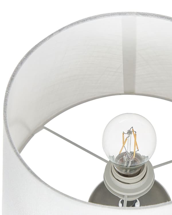 Bordslampa Grå Keramik 48 cm Smyckat Mönster Vit Empire Skärm Nattlampa Vardagsrum Sovrum Belysning