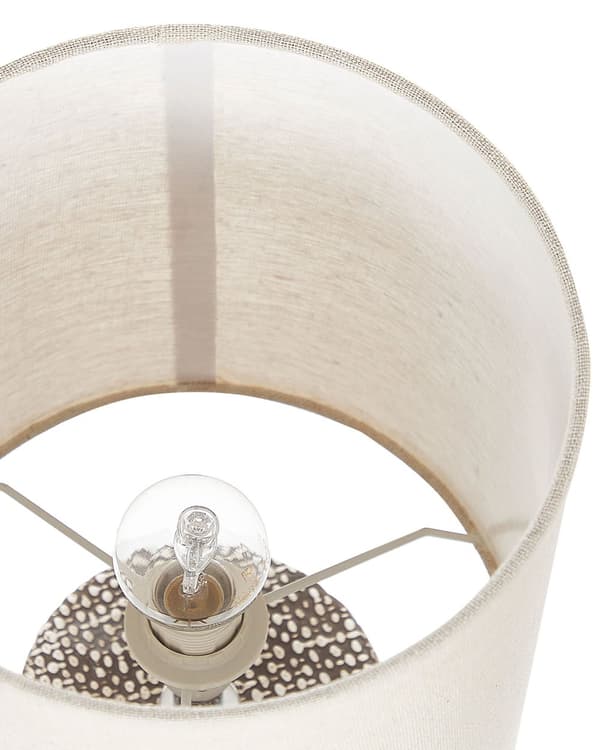 Bordslampa Brun Keramik Bas Tyg Lampskärm Nattlampa Hem Dekoration