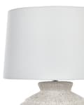 Miniatyrbild 7 av 11: Bordslampa Grädde keramik bas vit trumma tyg skärm hem ljus traditionell design