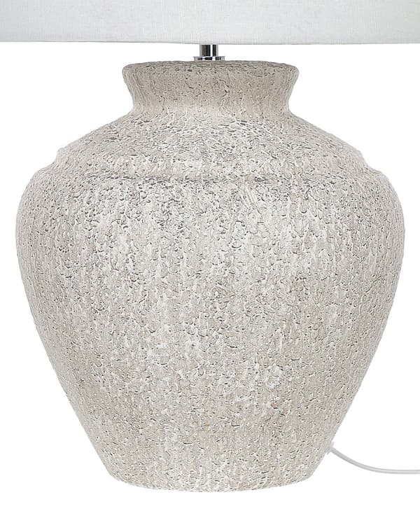Bordslampa Grädde keramik bas vit trumma tyg skärm hem ljus traditionell design