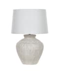 Miniatyrbild 1 av 11: Bordslampa Grädde keramik bas vit trumma tyg skärm hem ljus traditionell design