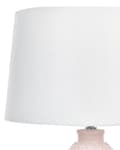 Miniatyrbild 6 av 10: Bordslampa Rosa Keramik Utsmyckas Bas Vit Tygskärm Boho Rustik Design Hembelysning