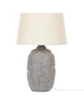 Miniatyrbild 5 av 10: Bordslampa Grå och Beige Keramik 46 cm Blommigt Mönster Empire Skärm Nattlampa Vardagsrum Sovrum Belysning