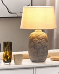 Miniatyrbild 2 av 10: Bordslampa Grå och Beige Keramik 46 cm Blommigt Mönster Empire Skärm Nattlampa Vardagsrum Sovrum Belysning