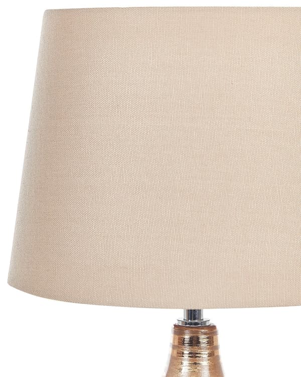 Bordslampa Guldbrun Keramik 47 cm Geometriskt Mönster Beige Empire Skärm Nattduksbord Vardagsrum Sovrum Belysning Retro stil