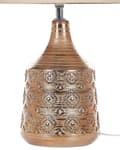 Miniatyrbild 7 av 10: Bordslampa Guldbrun Keramik 47 cm Geometriskt Mönster Beige Empire Skärm Nattduksbord Vardagsrum Sovrum Belysning Retro stil