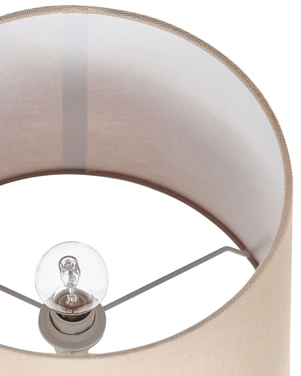 Bordslampa Guldbrun Keramik 47 cm Geometriskt Mönster Beige Empire Skärm Nattduksbord Vardagsrum Sovrum Belysning Retro stil
