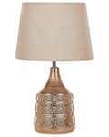 Miniatyrbild 1 av 10: Bordslampa Guldbrun Keramik 47 cm Geometriskt Mönster Beige Empire Skärm Nattduksbord Vardagsrum Sovrum Belysning Retro stil