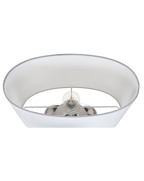 Bordslampa Silver Keramik 49 cm Glam Nattlampa Skärm Trädmotiv Glansig Sovrum Vardagsrum