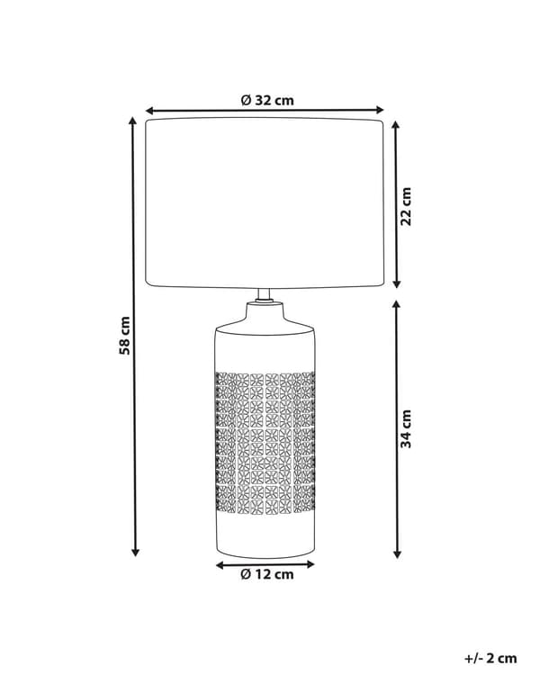 Bordslampa Off-White Keramik 59 cm Skandinavisk Nattlampa Skärm Textur Glansig Sovrum Vardagsrum