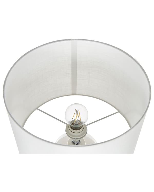 Bordslampa Off-White Keramik 59 cm Skandinavisk Nattlampa Skärm Textur Glansig Sovrum Vardagsrum