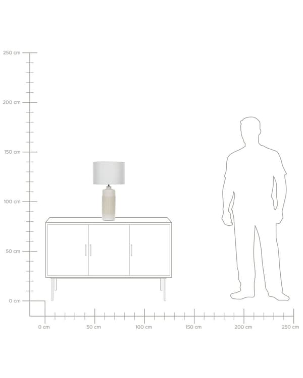 Bordslampa Off-White Keramik 59 cm Skandinavisk Nattlampa Skärm Textur Glansig Sovrum Vardagsrum