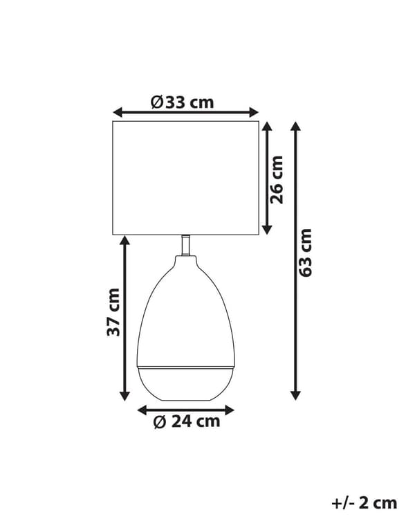 Bordslampa Vit Glas Bas Vit Empire Skärm Nattlampa Accentstycke Dekoration