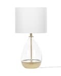 Miniatyrbild 8 av 11: Bordslampa Vit Glas Bas Vit Empire Skärm Nattlampa Accentstycke Dekoration