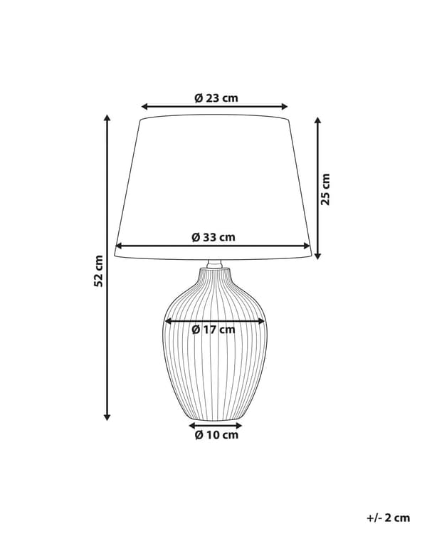 Bordslampa Vit Keramik 52 cm Matt Ribbad Retro