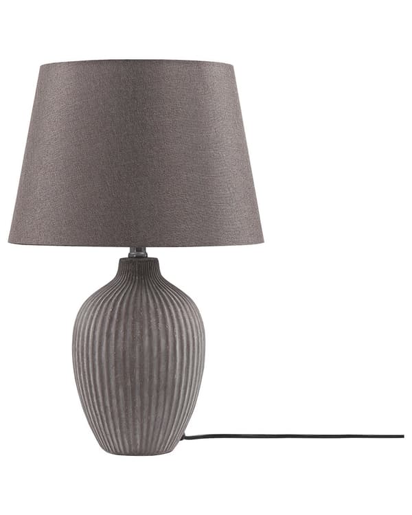 Bordslampa Vit Keramik 52 cm Matt Ribbad Retro