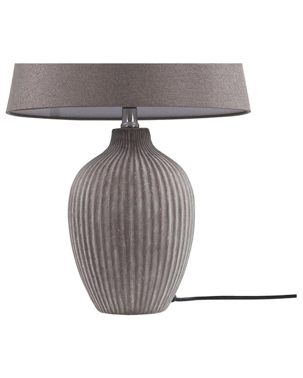 Bordslampa Vit Keramik 52 cm Matt Ribbad Retro