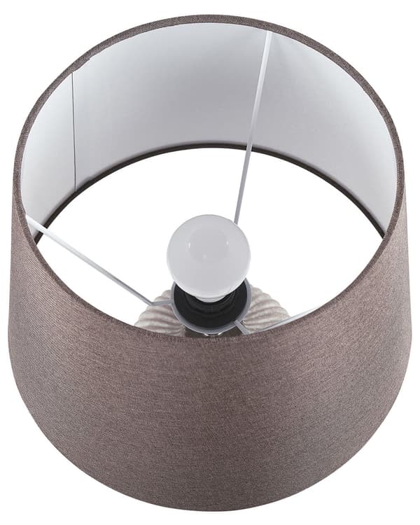 Bordslampa Vit Keramik 52 cm Matt Ribbad Retro