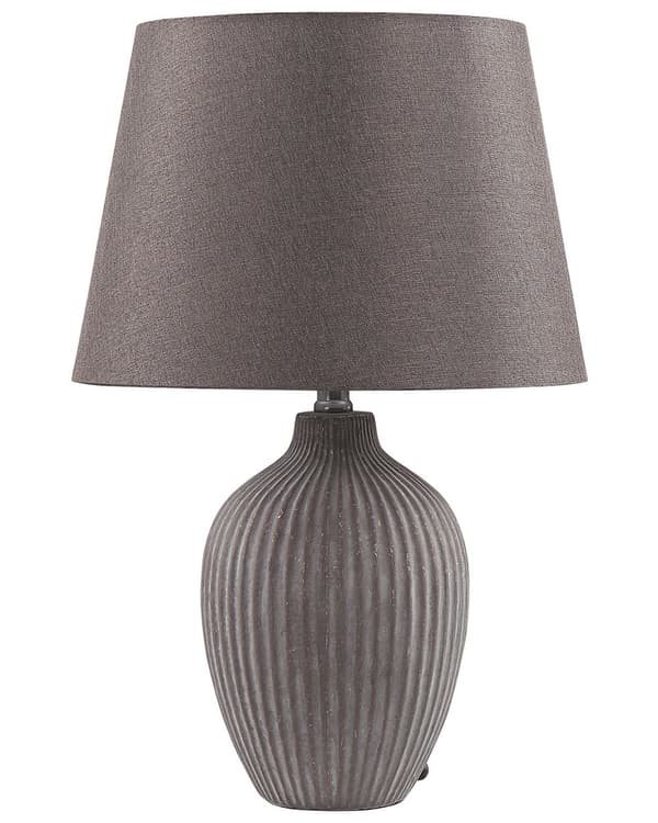 Bordslampa Vit Keramik 52 cm Matt Ribbad Retro