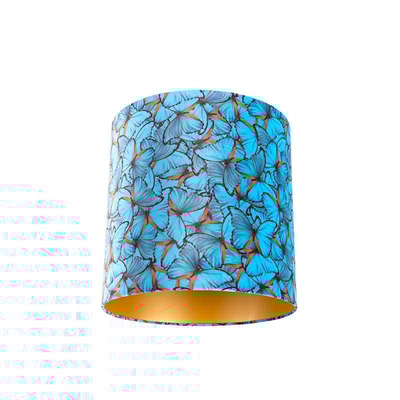 Velour lampskärm fjärilsdesign 40/40/40 gyllene inuti