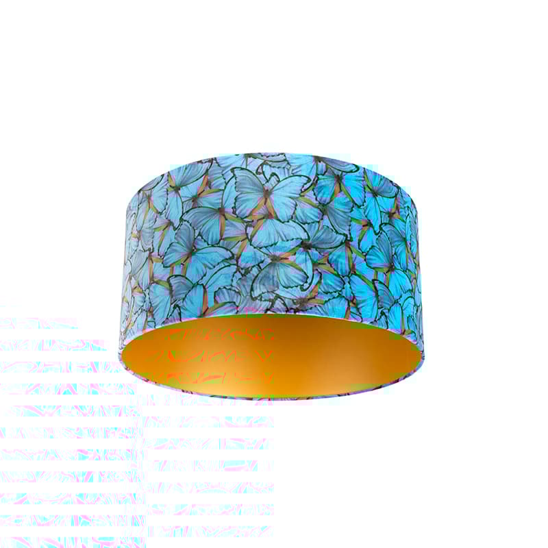 Velour lampskärm fjärilsdesign 50/50/25 gyllene interiör