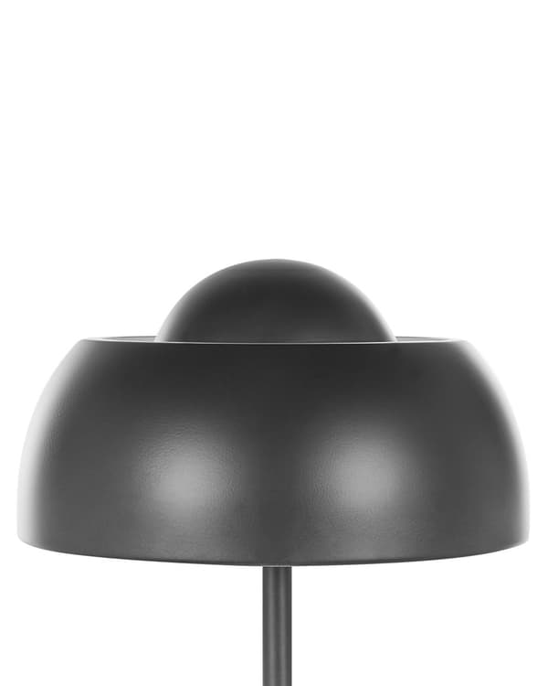 Golvlampa Svart Metall Rund Bas Kupolskärm Glam Upplyst Vardagsrum Belysning