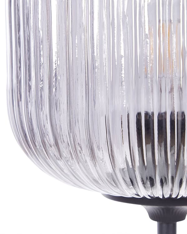 Bordslampa Svart Grå Glas Järn 50 cm Globskärm Nattduksbord Sovrum Vardagsrum Retro Klassisk