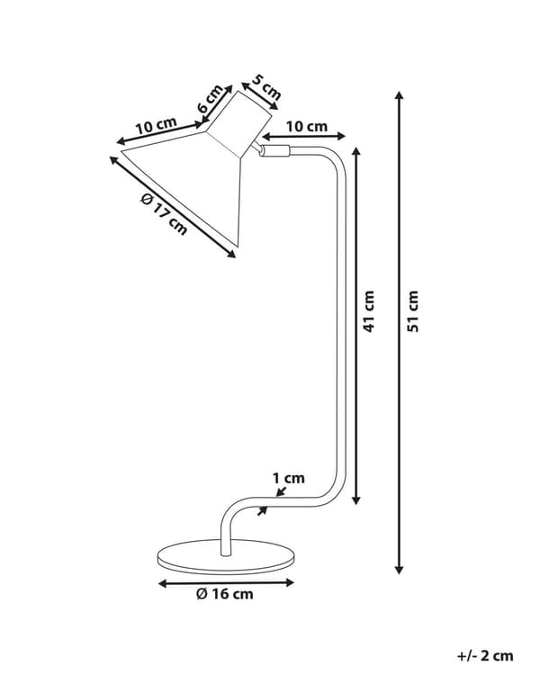 Skrivbordslampa Blå Metall 51 cm Sängbordslampa Justerbar Konformad Skärm On-Off Knapp Sovrum Vardagsrum Hemmakontor Industriell design