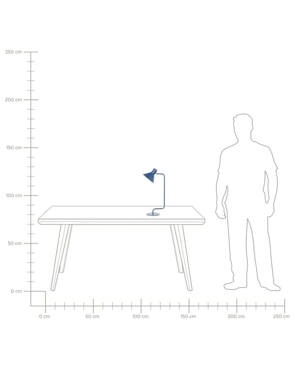 Skrivbordslampa Blå Metall 51 cm Sängbordslampa Justerbar Konformad Skärm On-Off Knapp Sovrum Vardagsrum Hemmakontor Industriell design