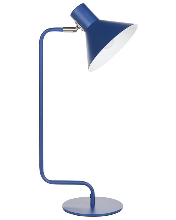 Skrivbordslampa Blå Metall 51 cm Sängbordslampa Justerbar Konformad Skärm On-Off Knapp Sovrum Vardagsrum Hemmakontor Industriell design