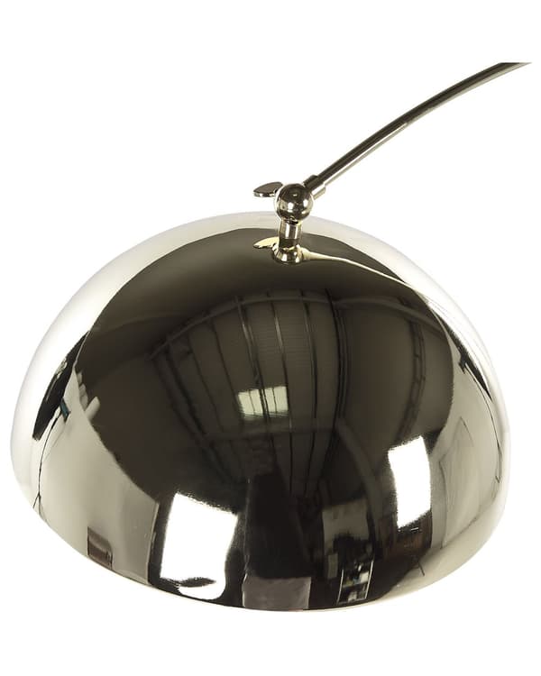 Golvlampa Stående Silverbåge Rund med en Modern Vintage Skärm