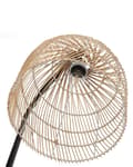 Miniatyrbild 7 av 11: Golvlampa Naturlig Beige Färg Rottingskärm 165 cm Metallarm Boho Ljus Vardagsrum