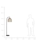 Miniatyrbild 11 av 11: Golvlampa Naturlig Beige Färg Rottingskärm 165 cm Metallarm Boho Ljus Vardagsrum