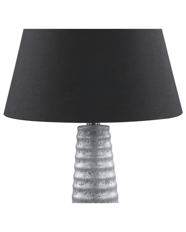 Bordslampa Silver Keramik 58 cm Geometriskt Mönster Svart Empire Skärm Nattduksbord Vardagsrum Sovrum Belysning Retro stil