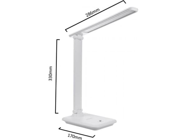 Maclean skrivebordslampe Maclean LED skrivebordslampe, maks. 9W, 220-240V AC, fargeskiftbar, dimbar, trådløs lader, 450lm, MCE616 W