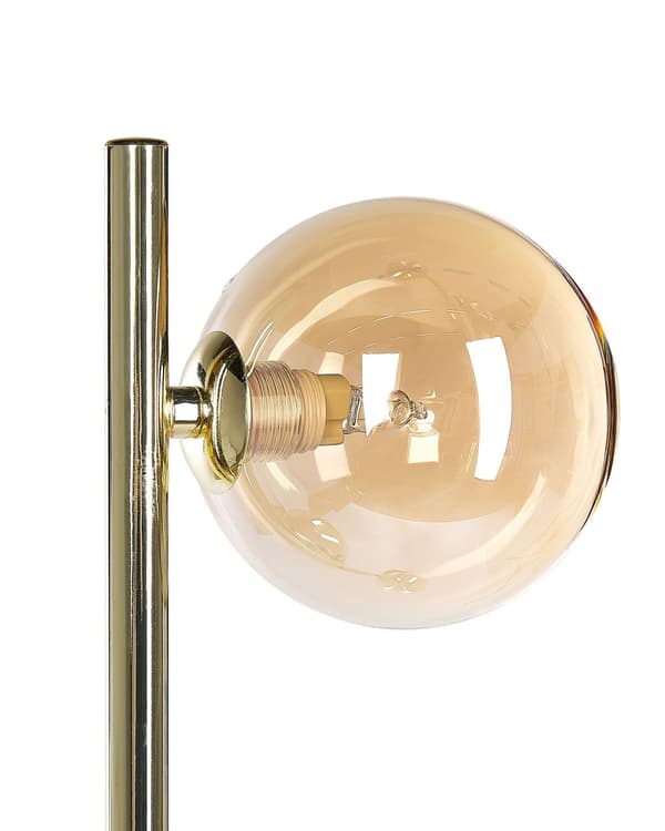 Golvlampa Guld Stål Glas 3 Runda Rökta Skärmar Modern Glamorös Design Vardagsrum Belysning