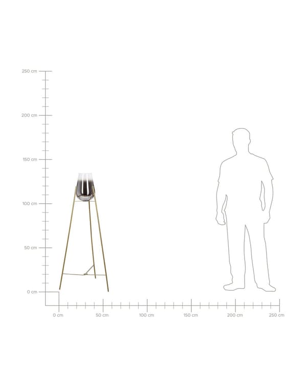 Golvlampa Guld Stål Glas Rökt Skärm Modern Glamorös Design Vardagsrum Belysning