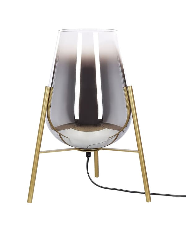 Bordslampa Guld Stål och Glasskärm Rund Nattlampa Skrivbordslampa Modern Glamorös Design