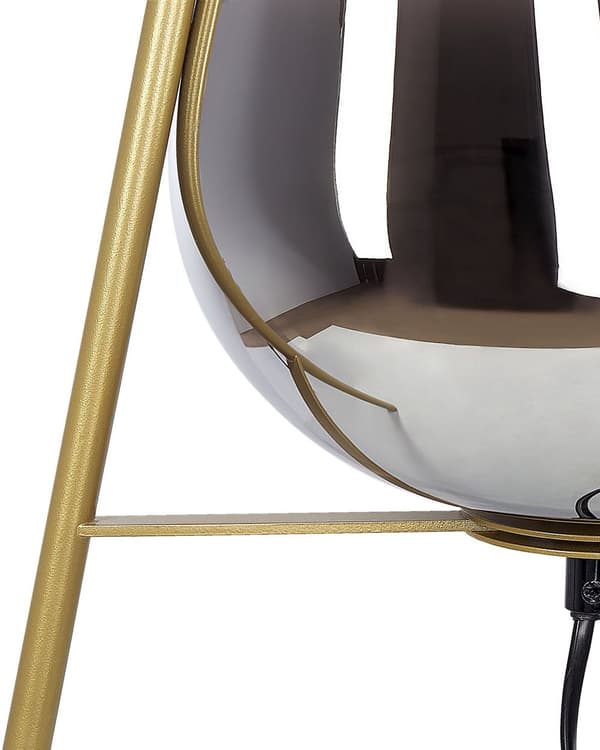 Bordslampa Guld Stål och Glasskärm Rund Nattlampa Skrivbordslampa Modern Glamorös Design