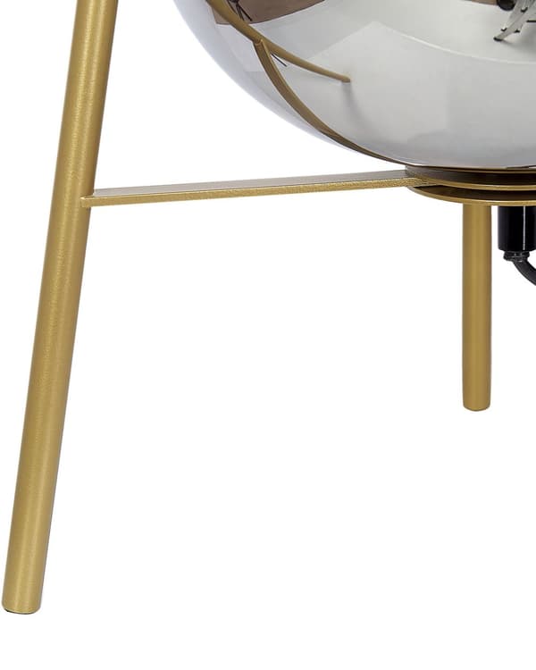 Bordslampa Guld Stål och Glasskärm Rund Nattlampa Skrivbordslampa Modern Glamorös Design