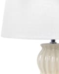 Miniatyrbild 6 av 10: Bordslampa Beige Keramik Tygskärm Blank Nattlampa Skrivbordslampa Modern Glam Design