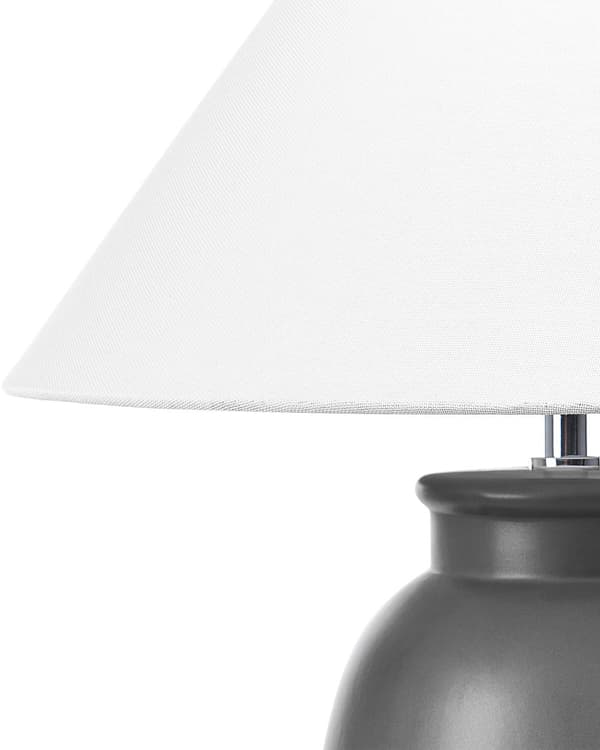 Bordslampa Svart Keramik 53 cm Vit Kon Skärm Handgjord Sänglampa Vardagsrum Sovrum Belysning