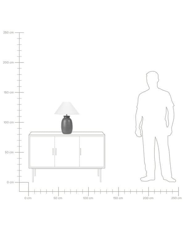 Bordslampa Svart Keramik 53 cm Vit Kon Skärm Handgjord Sänglampa Vardagsrum Sovrum Belysning
