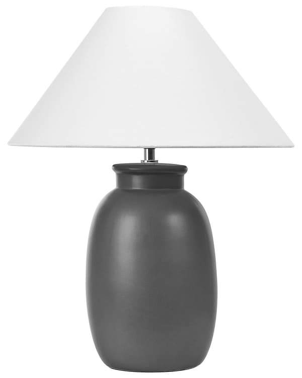 Bordslampa Svart Keramik 53 cm Vit Kon Skärm Handgjord Sänglampa Vardagsrum Sovrum Belysning