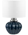 Miniatyrbild 1 av 9: Bordslampa Vit Keramik Högglansad Ribbad Bas