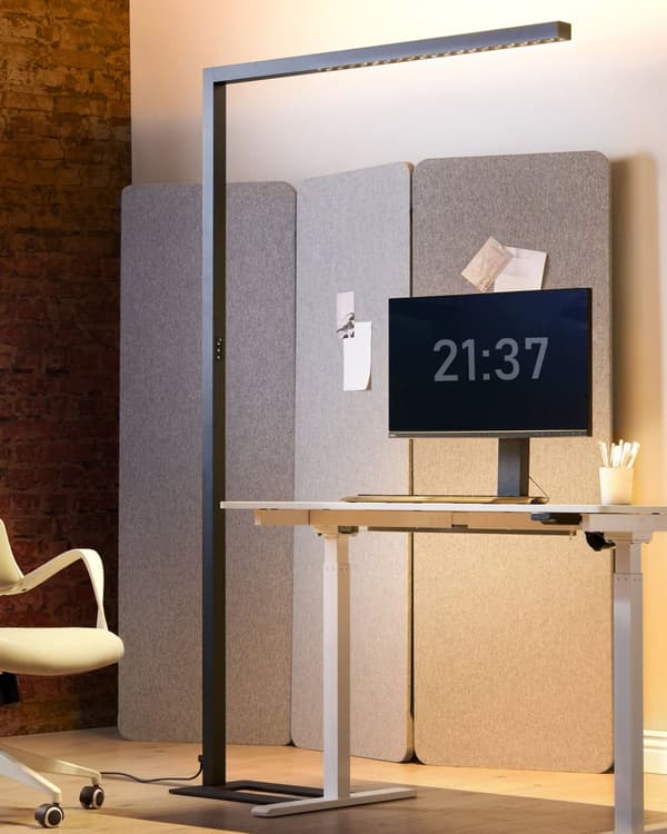 LED-Golvlampa Svart Aluminium 194 cm Touch Dimknapp Rörelsesensor Modern Belysning Hemmakontor