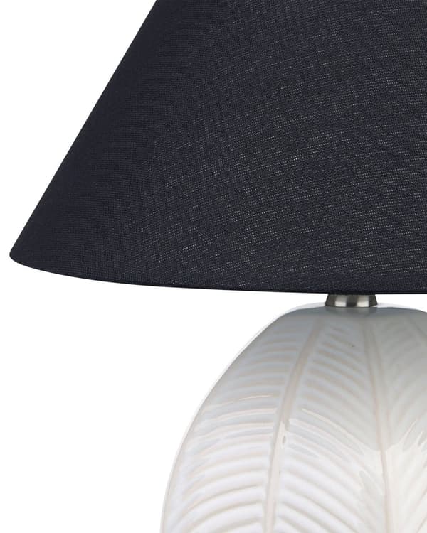 Bordslampa Beige Keramik Tygskärm Belysning