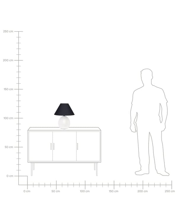 Bordslampa Beige Keramik Tygskärm Belysning