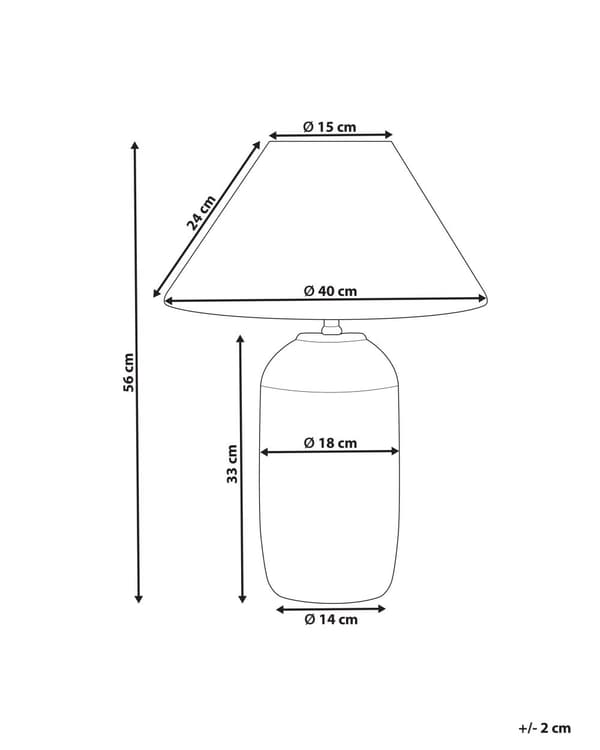 Bordslampa Mörkblå Keramik Tygskärm Belysning