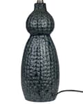 Miniatyrbild 7 av 9: Bordslampa Mörkblå och Vit Keramik Tygskärm Belysning